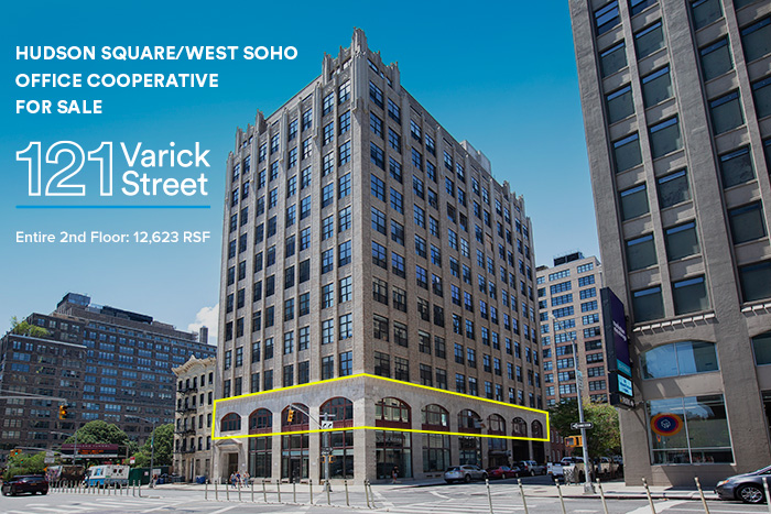 For Sale: 121 Varick Street, E. 2nd Floor: 12,623 RSF