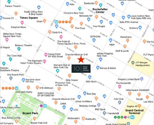 10 West 46th Street Location Map